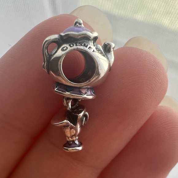 NWOT Pandora x Disney Beauty & the Beast Mr Potts & Chip Dangle Charm 799015C01 - Picture 9 of 10